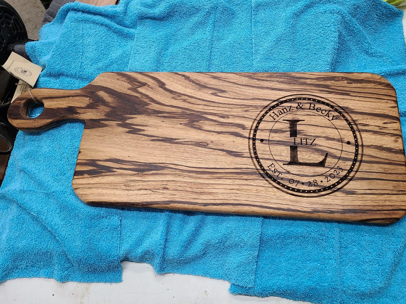 Monogrammed wedding board