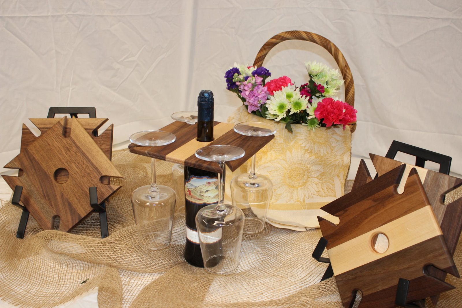 4-glass wine caddies