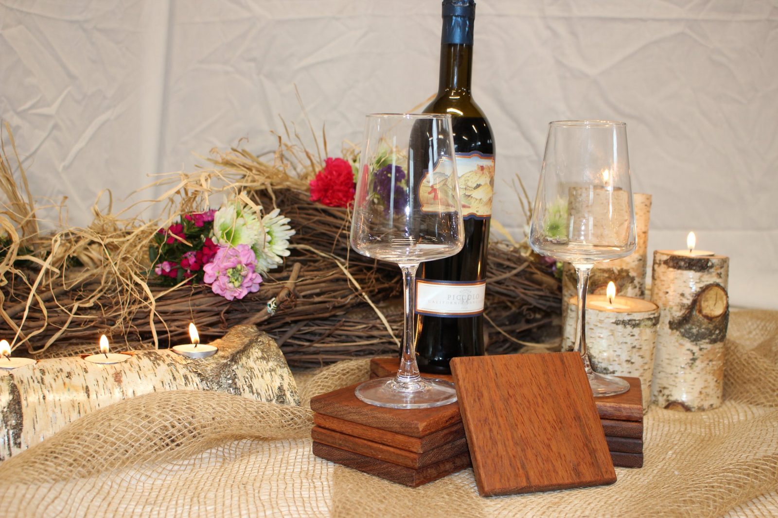Mahogany coaster set